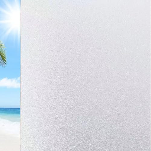 Fenster Sichtschutz Selbstklebend 70 x 300 cm Sichtschutz Wärmeisolierung Blickdicht Sichtschutzfolie für Fenster Fensterfolie Sonnenschutz UV für Büro Und Haus, weiß matt