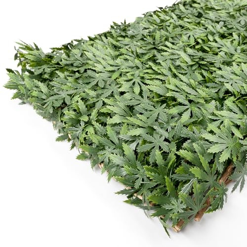 Konstgjord häck utdragbara 3D löv staket 100 x 200 cm avdelare spaljé trä, Balkongskydd