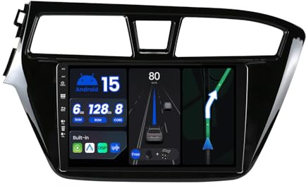 BXLIYER - [Octa-Core, 6G+128G] - Android 14 Autoradio Pour Hyundai I20 (2014-2018) GPS Navigation Radio - Sans fil CarPlay Android Auto - DSP Dab Volant WLAN 360-CAM - Caméra + MIC - 2 Din IPS 9 Pouce
