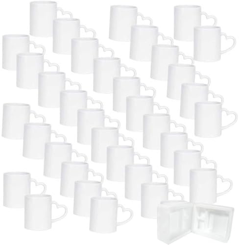 CRUMANCY Tassen für Sublimation, Kaffeebecher Weiß, Ceramic Coffee Mug, 330ml, 36 Pcs Sublimation Mugs, White, with Foam Box, Machine Washable