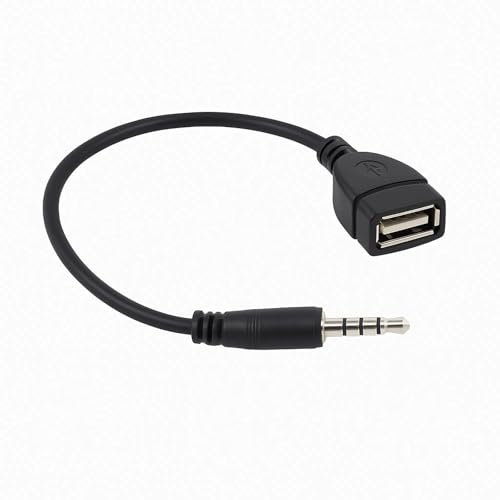 AURUM USB Klinke Adapter 3.5mm mit Auto Audio | USB AUX Adapter mit OTG, USB 2.0 | Für Autoradio, GPS, CD/DVD | HD-Sound, Plug&Play, Universell Kompatibel