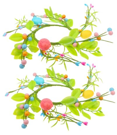 Ciieeo 2pezzi Ghirlande Di Candele Pasquali Pasquali Artificiali Decorazioni Primaverili Uova Di Pasqua e Centrotavola Uso
