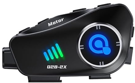 Casque Moto avec Camera 1080p Oreillette Bluetooth Interphone Étanche IP66 avec Batterie Longue Durée Couplage de l'Intercom avec Téléphone Portable Bluetooth Réduction de Bruit Main Libre