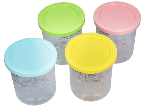 Haofy Material de Vidrio de Almacenamiento de Alimentos para Bebés Premium -pc Material para Contenedor de Almacenamiento de Hielo de 4 Piezas