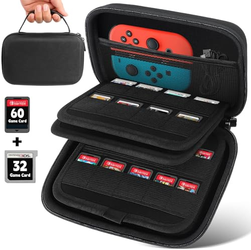 AOBOPLE 92 Switch Game Case,Game Card Case Compatible with Nintendo 3DS, 3DS XL,New 2DS XL,2DS, DSi, Switch/Nintendo Switch, Sony PS Vita Games, SD Memory Cards Hard Shell Game Card Holders