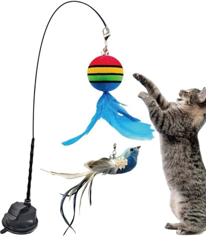 Yiohejy inomhus kattleksaker | fågelretare katt berikning leksaker | Kattungar tillbehör väggmontering fysisk stimulering husdjurstillbehör för tristess träning berikning inomhus