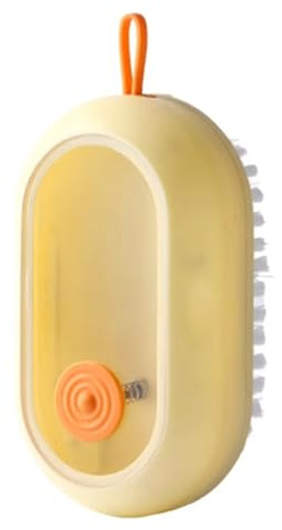 Distributeur de savon, brosse à récurer, Type presse, distribution automatique de savon, brosse de nettoyage multifonction pour chaussures, pour la maison et la salle de bain (Jaune)