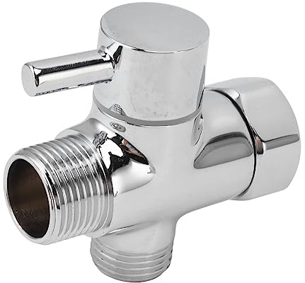 BONKZEBU Deviatore Doccia a 3 Vie in Ottone, Valvola Dell'acqua Durevole per Soffioni Doccia Portatili Montati a Parete, in Ottone Lucido per Aggiornamento del Bagno, Uscita da 7/8 Pollici, Ingresso