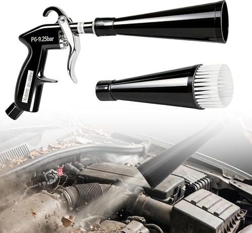 Pistolet à air comprimé à sec pour l'entretien de la voiture, pistolet à air comprimé, pistolet à air comprimé haute pression avec 2 jeux de buses pour sièges, jantes, moteur, cuir, endroits