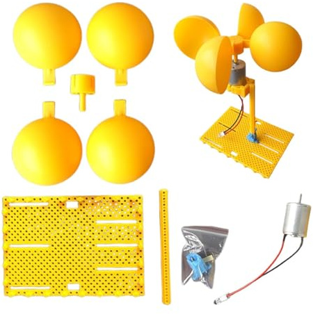 Kit Generador Eólico Juguete Educativo STEM de Energía Eólica | Kit de construcción de un aerogenerador doméstico de juguete Para patio, aula, exteriores, camping, juego, enseñanza y
