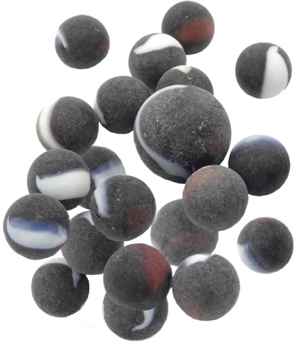 MaRÃcrÃation-MesBilles 20 Billes 16 mm + 1 Calot 25 mm Pirate Billes Noir Givré