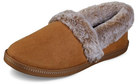 Skechers Cozy Campfire - Team Toasty Flache Hausschuhe Damen, Braun (Chestnut Microfiber Suede/Faux Fur Line Csnt), 39 EU