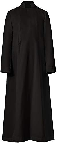 GraduatePro Priester Pfarrer Soutane Klerus Gewand Einreiher Kanzel für kirchliche Aktivitäten Römische Schwarz