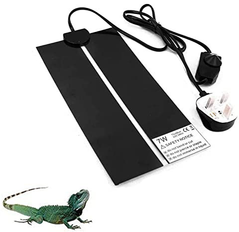 NEKOSUKI Reptile Heating Mat, 7W 11x5.9 inch Waterproof Reptile Heat Pad Under Tank Terrarium with Temperature Control, Safety Adjustable Reptile Heat Mat for Turtle, Tortoise, Snakes, Lizard, Gecko
