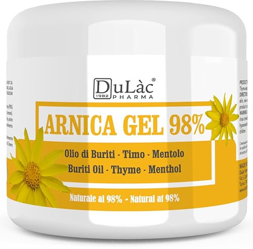 DuLàc, Arnika-Gel 98% Mit Buriti-Öl, Thymian Und Menthol, Geeignet Zur Massage Von Haut, Muskeln Und Gelenken, Dermatologisch Getestet, Nickelgetestet, Made in Italy, 500 ml