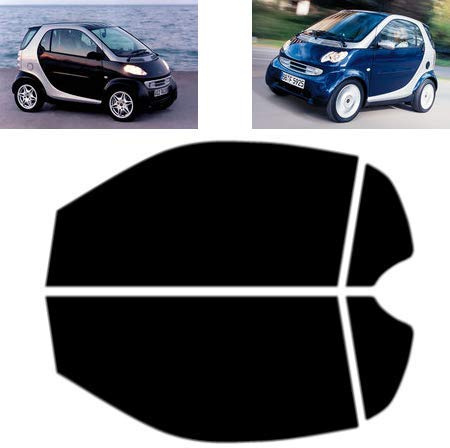 Passgenaue Tönungsfolie für-Smart City Coupe 3-Türen 1998-2006 - Vordere Seitenscheiben (05% Tiefschwarz)