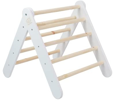MEOWBABY Kletterdreieck für Kinder Indoor Klettergerüst für Kleinkinder aus Holz Montessori Weiß