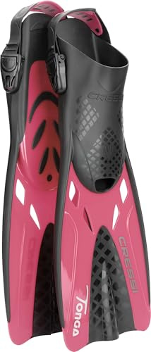 CRESSI Tonga Fins Black/Pink S/M - Leichte Verstellbare Kurze Flossen oder Set Kurze Flossen, perfekt zum Schnorcheln, Schwimmen, Schwarz/Rosa, S/M (36/41), Erwachsene
