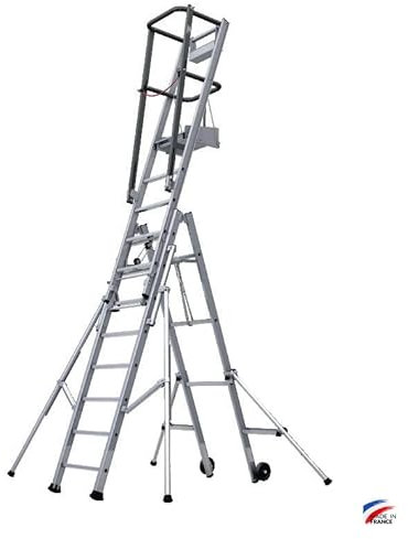 Echelle autostable tout alu 8+5 marches hauteur d'accès max 4,95 m Tubesca Comabi