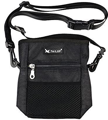 Futterbeutel Hunde, Futtertasche für Hundetraining, Hunde Leckerlie Beutel mit Mehreren Taschen,Der perfekte Leckerlibeutel fur Hunde, Robuster & Wasserabweisender Futterbeutel Hunde (schwarz)