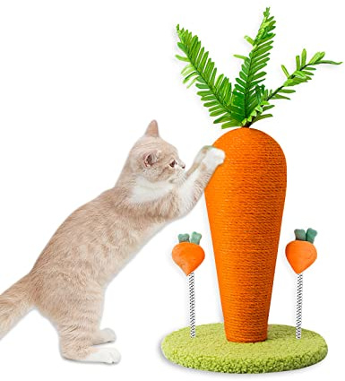 Galatée Katzenspielzeug, Karotten-Sisal-Katzenkratzbaum, Lustiger Sisal-Seil-Katzenkratzbaum Für Indoor-Katzen, Natürliches Sisal-Haustierspielzeug(Karotte-2, M)