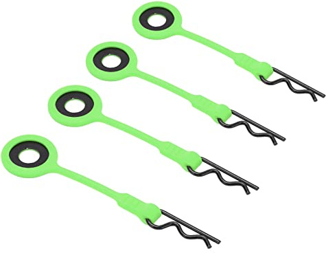 VGEBY RC Karosserie Clips Pins, 4PCS RC Karosserie Clips Pins RC Auto Shell Body Feste Clips Halter Silikon Metall Universal für 1/10 Modellauto(Grün) Automodell Spielzeug