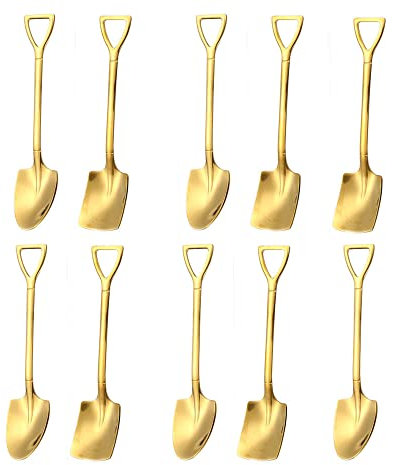 10 Stück Schaufel, Kaffeelöffel, Dessertlöffel, für essbares Eis, Dessert, Kaffee, Tee, Eisbecher usw