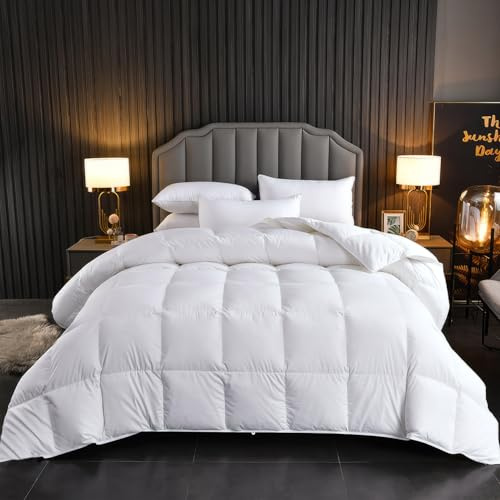 BedFabtasy Single Size Duvet 9 Tog Luxury Feathers Down Duvet, Hotel Quality Single Quilt, 750 Fill-power, 600TC Polycotton Fabric, Oeko-Tex 100, Downpass Certified, RDS Certified for Animal Welfare