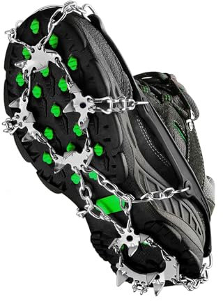 JOYART Steigeisen mit 19 Zähne, Ice Klampen aus 201 Edelstahl Anti-Rutsch Schuhspikes und langlebiges Silikon, Schuhkrallen Anti Rutsch Schuhspikes für Wandern Trail Running Trekking Winter Outdoor-XL