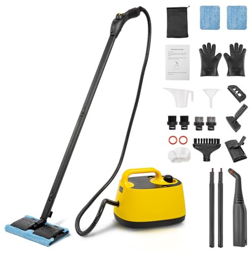 BEAMNOVA Steam Cleaner Electric Household Steamer High Pressure Multipurpose Rolling Cleaning Machine for Carpet Upholstery Floor Car Detailing Home Inside 1.5L 50.72oz Water Container with Roller