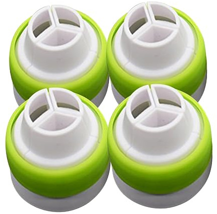 OUNONA 4pcs Large Piping Nozzle Coupler for Cake Decorating, Russian Style Tip Converter Couplers Compatible with Large Icing Nozzles, Quick Swap Tools for Baking and Pastry Sets