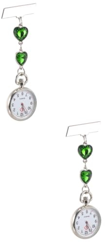 SAFIGLE 2stücke Kreative Heart Quartz Taschenuhr Für Praktische Clip-Uhr Mit Einfachem Design Für Pflegeberufe Und Prüfungen