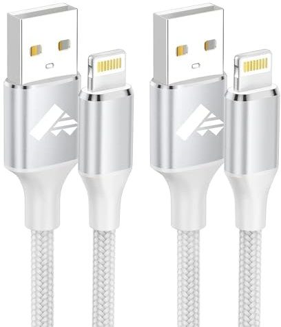 Aioneus iPhone Charger Cable 1M/3FT 2Pack MFi Certified iPhone Fast Charging Cable Nylon iphone Charger Lead USB to Lightning cable for iPhone 14 13 12 11 Pro Max XS XR X 8 7 6 Plus 5 SE