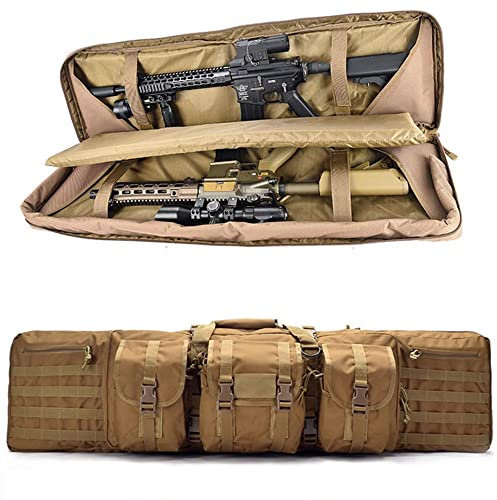 ANSNOW Taktische Gewehrtasche Langwaffenkoffer Airsoft-Pistolenkoffer Schusswaffentransporttasche Gewehrrucksack Weicher Schusswaffenkoffer Waffentasche Für Jagdschießstand/Braun/93 cm