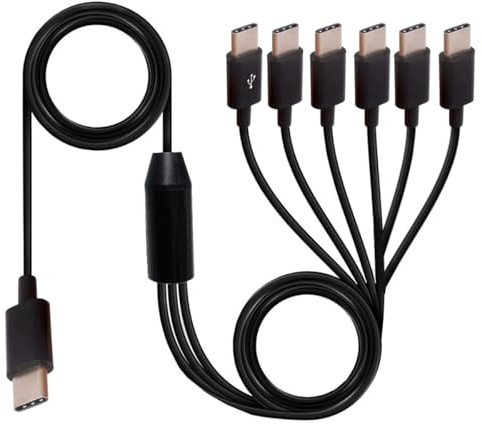 Cable divisor múltiple USB C, cable de carga 3 en 1 tipo C, puerto USB C a 3 puertos USB C, tipo C macho a 3 pines de datos cable de carga para teléfono móvil/Android 1,5 m (6 TypeC)