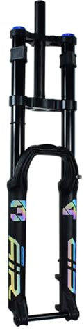 MIRODO 26/27.5/29”Mountain Bike Air Suspension Fork 1-1/8”Straight Tube DH Double Shoulder Fork With Damping 160mm Travel 34mm Inner Tube Thru Axle 15 * 100mm Manual Lockout(Black,27.5 inch)