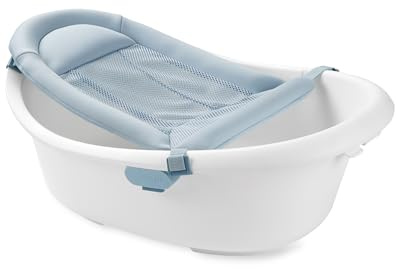 Skip Hop Bañera 4 en 1 para bebé con correa de apoyo y soporte abdominal, para niños de 0 meses o más