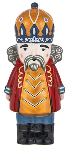 Baroni Home Figurine Décoratif en Forme de Casse-Noisette de Noël en Porcelaine, Superbe Vase Décoration colorée Personnage de Noël, Bibelot de Noël, 17x13x38 cm (Empereur Chinois)