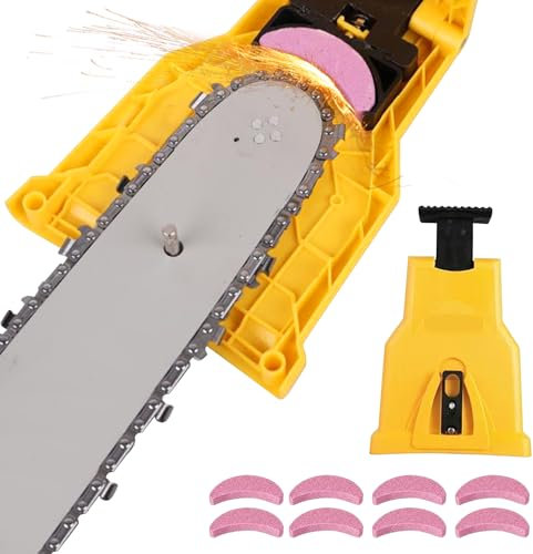 Kettensäge Schärfgerät, Kettenschärfgerät Sägekettenschärfgerät mit 8 Schleifsteinen Profi Saw Kettenschärfer, kettensägen schärfe
