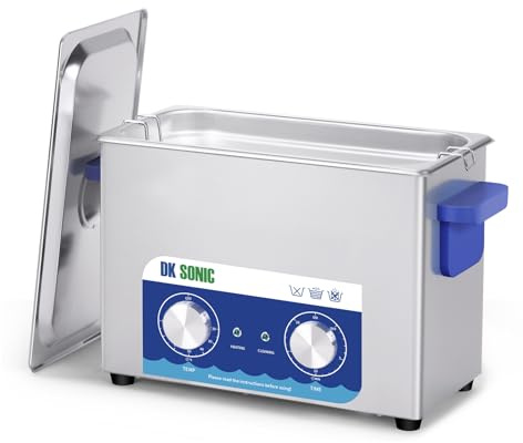 DK SONIC Bordsskiva ultraljudsrengöring 4L rostfritt stål ultraljudsrengöring för klockor smycken halsband klockor rakapparat glas inspelningar glasögon (4L, 220V)