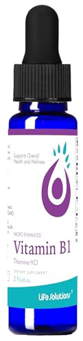 Life Solutions Vitamin B1 Dropper 2 oz - Thiamine B1 Supplement - Essential B1 Vitamins for Energy Boost and Nervous System Support - Liquid Formula for Easy Absorption