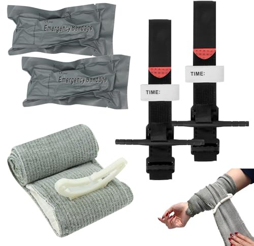 Israeliskt bandage, tourniquet tourniquet, israeliskt bandage, hemostatiskt nödkompressionsbandage, för hjälpen-kit, militär, camping vandring med 2 första hjälpen turnstile