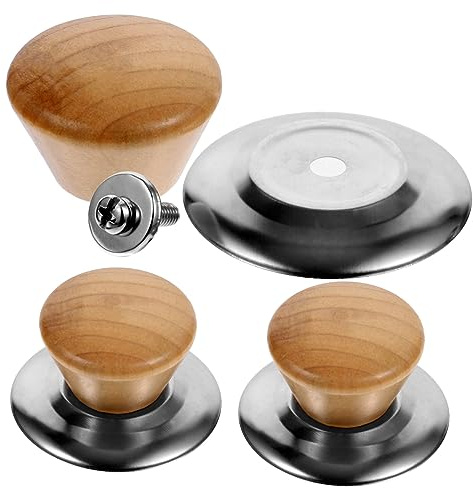 BEBEMOKO 3 Boutons De Couvercle De Pot En Acier Inoxydable Poignée De Couvercle Résistante À La Chaleur Remplacement Universel Pour Casseroles Et Poêles Installation Facile 1.65 X 1.65 X 0.98 in