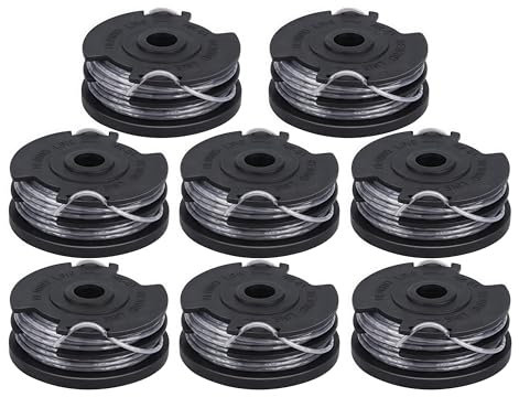 Yweller Pack of 8 replacement spools, F016800351, length 6 m, thickness 1.6 mm, suitable for Bosch grass trimmer ART 30-36 LI, ART 30, ART 30+, ART 27, ART 27+, ART 24 and ART 24+, Advanced Grasscut36