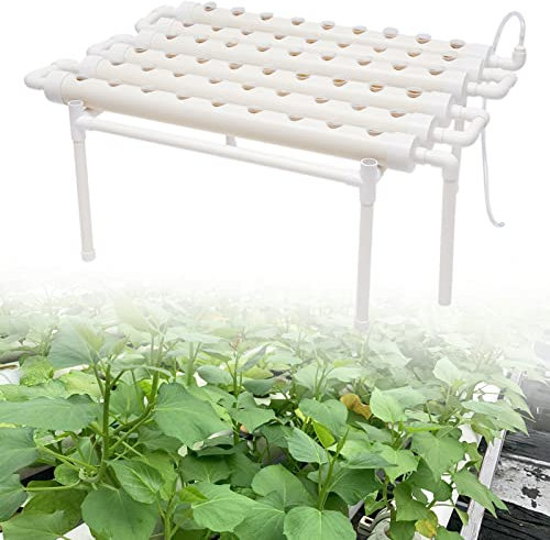 KinHall 54 Holes Hydroponic 6 Tube Grow Hydroponics Plants Watering System Garden Vegetable Tool Grow Kit