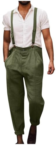 Salopette da uomo con bretelle e bretelle estive casual vintage cintura adjujstable salopette da lavoro pagliaccetto tuta lunga con tasche