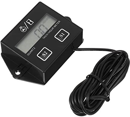 MUCKLILY 1 Pieza tacómetro de motocicleta digital suministros para medidor de horas de vibración acumulador de horas contador de horas abdominales Negro