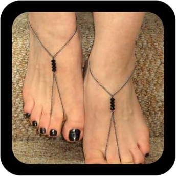 Cybche Boho Onice Sandali A Piedi Nudi Catena Cavigliera Cristallo Nero Cavigliere Onice Piede Catena Cz Anello Punta Cavigliere Nero Strass Bracciale Gioielli Per Le Donne
