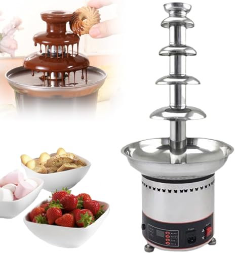Electric Chocolate Fondue Fountain Machine, Multi-Tier Melting Warmer for Hot Chocolate and Cheese Dipping, Ideal for Parties and Events