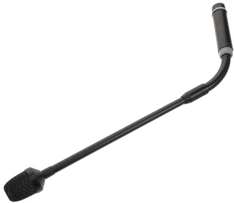 MUELODSIC Microphone à Col Cygne avec Connecteur Xlr Broches Flexible et Métallique pour Dj Scène Conférences et Bars Clair et
